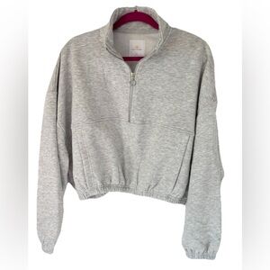 Lazy Sundays Light Gray Quarter-Zip Sweatshirt XL